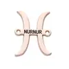 Aleación de zinc caliente de fábrica etiqueta de letra pura chapado en oro rosa cabeza de diamante de color decoración de pañuelo logo de marca en inglés