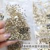 Color champán fondo plano adornos para uñas de diamante usar un pequeño diamante redondo decorativo diamante roto 1440 paquete completo al por mayor