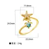 Europa y Estados Unidos joyería de moda transfronteriza cien personalidad apertura ajustable diamante mariposa estrella amor cobre micro incrustación anillo