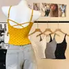 Estilo Menina Picante Pele Amarela Clareadora Bolinhas Alças de Sutiã Fixas Almofadas de Peito Camisolete Regata Feminino Verão Emagrecimento Valorizadora Roupa Íntima Top