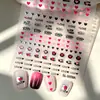 Novos Adesivos para Unhas Artísticas Foil Dourado Lábios Vermelhos Coração Romântico Linhas Francesas Adesivos Autocolantes Acessórios Especiais para Salão de Unhas