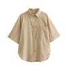 Ropa al por mayor transfronteriza europea y americana 2024 Verano Nuevo Camisa de pantalones con solapa abotonadura sencilla Traje casual holgado A19828