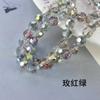 Venta al por mayor de fábrica cuentas redondas de cristal de 32 facetas chapadas en color, cuentas de fútbol de vidrio, accesorios para ropa, accesorios para joyería DIY