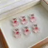Acessórios de Nail Art Urso Pintado de Desenho Animado Fofo Acessórios de Unha Vestíveis Urso Gordo DIY Capa de Celular Unha Pequenos Ornamentos
