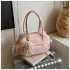 Bolsa de Ombro Única de Couro Macio Cor Sólida Estilo Coreano 2026 Feminina para o Trabalho Grande Capacidade Elegante Temperamento Casual Bolsa Transversal