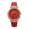 Relógio feminino de quartzo popular com mostrador de estrela do mar transfronteiriço, relógio com pulseira de couro SHEIN, atacado e dropshipping diretamente do fabricante