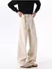 Calça Cleanfit Americana para Meninos no Outono e Inverno Cor Lisa Reta Solta Scimitar Perna Larga Casual Tendência Calças