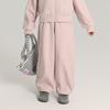 Conjunto Casual Infantil Pudding Haru 2025 Outono e Inverno Novo Jaqueta com Capuz Bordado de Letras para Meninas Calças Largas