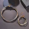 Venta Caliente Transfronteriza Europea y Americana Pulsera de Collar de Resorte Enrollado de Tres Hilos Pulsera de Borla Metálica de Alta Gama para Mujer