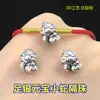 Plata pura s999 Lingote Retro Serpiente del Zodiaco Cuentas separadas Cuentas Cubo Cuerda de Mano trenzada Pulsera Collar Accesorios de bricolaje hechos a mano