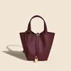 Bolsas Populares para Mulheres 2025, Bolsas Cesta de Couro Bovino de Primeira Camada, Bolsas Saco Versáteis, Bolsas Femininas de Couro Genuíno, Bolsas de Mão de Luxo