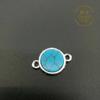 Comercio electrónico transfronterizo 10 mm turquesa doble plano piedra artificial incrustada DIY pulsera joyería aleación doble hebilla colgante