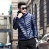 Jaqueta Acolchoada de Algodão Leve para Liquidação Fora de Época Masculina Gola Alta plus size Jovem Ultraleve Slim-fit Curta Jaqueta Masculina