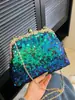 Moda de Cadeia de Moedas para Bolsa de Comércio Exterior Nicho Feminina 2026 Nova Bolsa de Lantejoulas de Alto Padrão Bolsa de Ombro Transversal com Personalidade