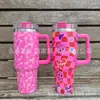 Nova caneca de carro de grande capacidade 40Oz, com alça fashion criativa, copo de água para carro, copo térmico de aço inoxidável com impressão 3D