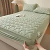 Funda de colchón acolchada de algodón de alta gama, cubrecolchón de algodón puro, protector de colchón engrosado, lavable a máquina, apto para todas las estaciones