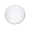 Fabricante de platos de vidrio Placa de cuentas doradas Placa de puntos de cuentas de vidrio Estilo nórdico moda redonda Plato occidental Plato para banquetes Plato de frutas