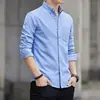 Camisa Oxford de manga larga para hombre de verano, adecuada para primavera y otoño, una camisa fina y moderna de estilo business casual para hombres jóvenes y de mediana edad, diseñada para exportación