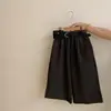 Nuevo atuendo de otoño para niñas: un top de punto de cuello redondo estilo retro adelgazante combinado con pantalones holgados de pierna ancha - un conjunto de dos piezas