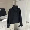 Poema Dourado Capítulo Gola Alta Retrô Casaco Trench Curto Dupla Face Feminino Outono/Inverno Peça Superior Roupas Ye Hong Possui Etiqueta