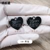 Colgante de pulsera con colgante de corazón de melocotón inglés, accesorio de joyería con etiqueta de amor de aleación de zinc y pintura de color, pieza de amor de doble cara