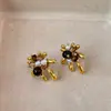 Pendientes de Fuego Artificiales de Piedra Ojo de Tigre Maillard para Mujer 2025 Nuevos Pendientes Populares Otoño Invierno Lujo Ligero Gama Alta Accesorios para Orejas de Oficina