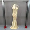Novedades de Moda 2026: Elegante y Sexy Vestido Largo Halter con Espalda Descubierta y Cintura Ceñida, Ropa Transfronteriza Europea y Americana