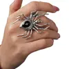 Anel Punk Hip-Hop Estilo Escuro Exagerado Retrô Liga Metálica Cruzamento Europeu e Americano Venda Quente Moda Simples Anel de Aranha