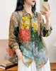 Cardigan de Ramio Puro con Estampado Digital para Mujer, Manga Larga, Talla Grande, Estilo Holgado y Delgado, Novedad Otoño 2026