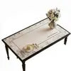 Porta-copos quadrado com estampa de couro retrô americano para sala de estar, mesa de jantar, mesa de centro, toalha de mesa à prova d'água, à prova de óleo, resistente ao calor, personalizável