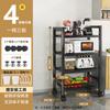 Rack de Armazenamento Multifuncional de Cozinha de Chão para Microondas, Temperos, Legumes, Utensílios de Cozinha, Forno, Camadas