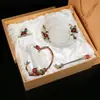 Caneca de Vidro Esmaltado para Uso Doméstico, Caneca de Café Criativa e Luxuosa para Mulheres, Alto Valor Estético, Caneca de Café da Manhã com Tampa para Leite de Soja, Presente