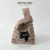 Ins Celebridade da Internet Nova Bolsa de Tricô Estilo Animal Fofo Bolsa Colete Bolsa Feminina Estilo Japonês e Coreano Versátil Bolsa de Tricô para Exterior