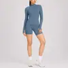 Conjunto de jaqueta de yoga transfronteiriço, top de manga longa com zíper de secagem rápida, conjunto de calças de yoga respiráveis que absorvem a umidade para esportes de corrida para mulheres
