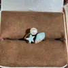 Anillo de Perla de Agua Dulce de Moda con Flores de Pintura al Óleo de Colores, Temperamento de Lujo Ligero, Joyería de Gama Alta Versátil Anillo para Mujer