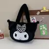 Nuevo bolso de hombro de felpa de gran capacidad para mujer, nuevo bolso de mano de Kuromi, bolsa divertida de dibujos animados, venta al por mayor de Sanrio
