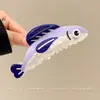 Nuevo Modelo 2025 Diseño Sencillo Pinza para el Cabello de Tiburón con Forma de Ola para la Parte Trasera de la Cabeza, Pinza Grande de Gama Alta para Mujeres