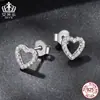 Aifula Pendientes Clásicos Versátiles de Corazón en Plata de Ley S925 Chapados en Oro Blanco Pendientes Brillantes de Moissanita Pendientes de Joyería para Mujer