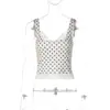 Estilo Europeo y Americano 2026 Verano Nuevo Moda Femenina Encaje Patchwork Lunares Camisola Sexy Espalda Descubierta Ajustado Top sin Mangas