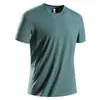 Direto da Fábrica Camiseta Masculina de Seda de Gelo de Secagem Rápida Manga Curta Verão Fina Esportiva Casual Gola Redonda Manga Curta Masculina T2501