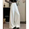 Nuevos pantalones de oxígeno simples de cintura alta para mujer de principios de otoño, pantalones casuales relajados estilo LULU con una sensación ligera, diseño de pierna ancha moderno y relajado