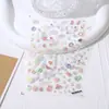 Rosa Verão Novo Adesivo para Nail Art Joia de Unha Estereoscópica Desenho Animado Letras Inglesas Linha Doce Fruta