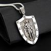 Colar Pingente Escudo do Arcanjo Miguel Europeu, Americano, Japonês e Coreano Personalizado Moda Casual Joias de Aço Titânio Fornecimento Transfronteiriço