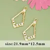 Galvanizado oro real 18k cuadrado redondo diamante geométrico circón diy aretes collar accesorios semiacabados