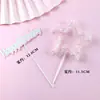 Decoración para Pastel de Cumpleaños Enchufe para Hornear Malla Estrella de Cinco Puntas Corazón Tarjeta Luna Estrella Tarjeta de Feliz Cumpleaños