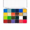 Caixa de Conjunto de Tinta a Óleo e Aquarela Quadrada de 24 Cores para Pintura Facial de Halloween, Natal e Páscoa Atacado