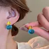 Brincos de Abóbora de Resina Novos Outono e Inverno Agulha de Prata Brincos Simples da Moda Design de Brincos de Luxo Leve Nicho