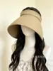 Visera Sombrero de Sol Envolvente de Ala Ancha para Mujer, Sombrero de Sol de Verano para Exteriores con Protección UV, Sombrero de Sol Plegable