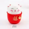 Nuevo cubo de bendición del gato de la suerte Colgante de Holly Decoración festiva Gato de espuma roja Accesorios de flor de Nochevieja Floristería