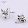 1 Xizang prata animal lobo cabeça leão cabeça leopardo liga contas furo grande acessórios de joalheria contas de transferência pulseira DIY